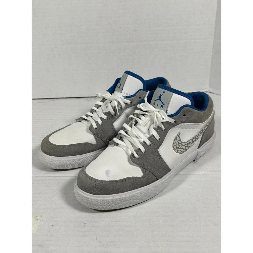 Jordan AJ V.1 Low Mens 8.5 White Stealth Military Blue 481177-106 Elephant Print
